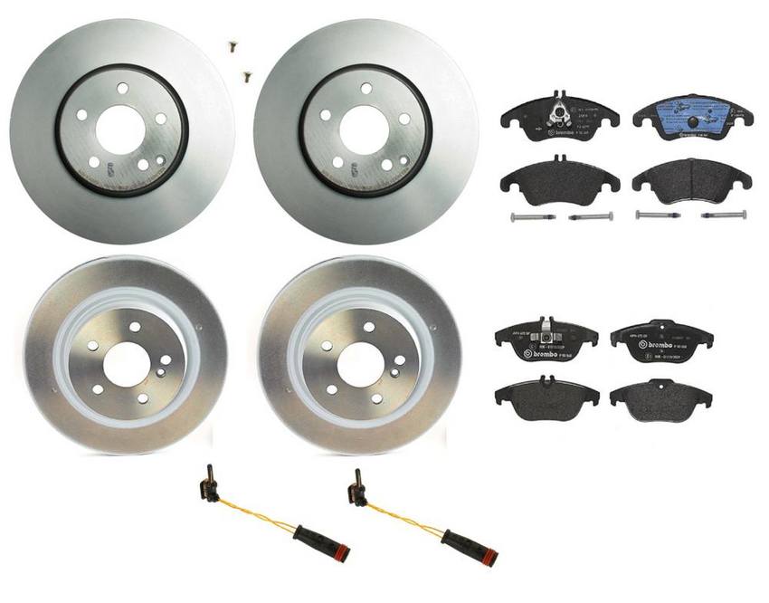 Mercedes Brakes Kit - Pads & Rotors Front and Rear (322mm/300mm) (Low-Met) 2115401717 - Brembo 1630024KIT